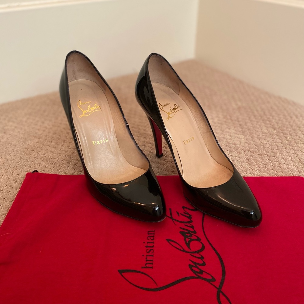 Christian Louboutin Black Patent Leather Pumps